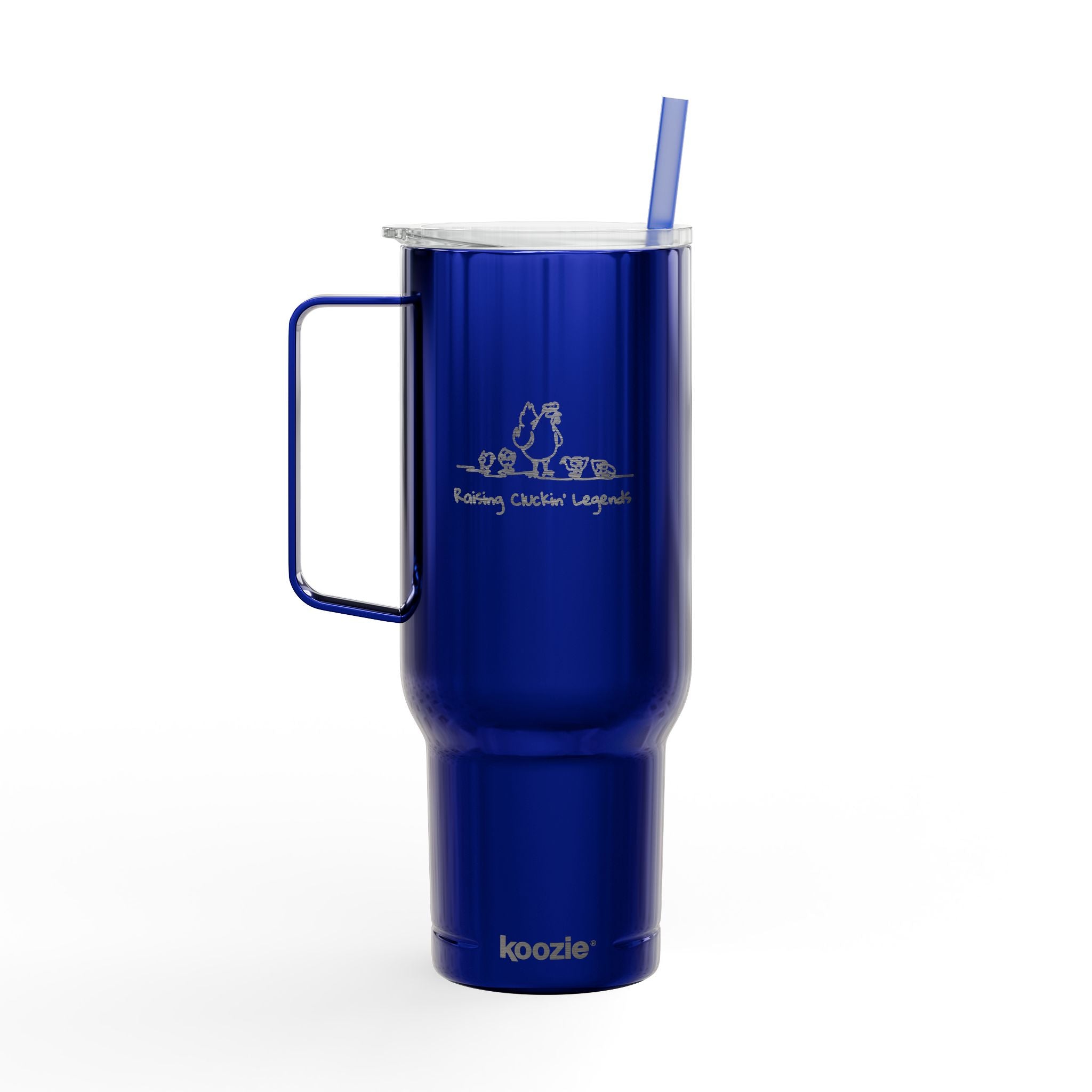 40oz Engraved Insulated Tumbler with Lid & Handle —Raising Cluckin' Legends