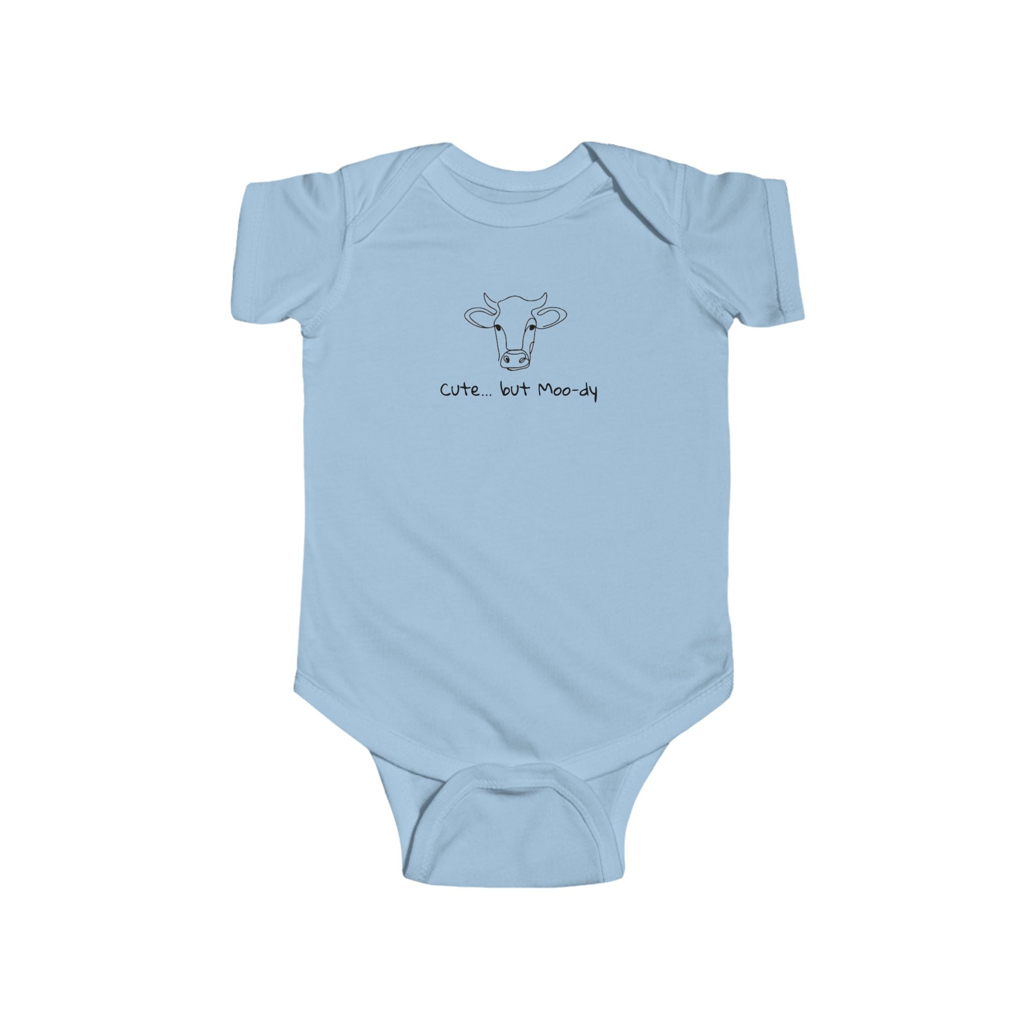 Cow Sketch Infant Bodysuit — "Cute... but Moody" Baby Onesie
