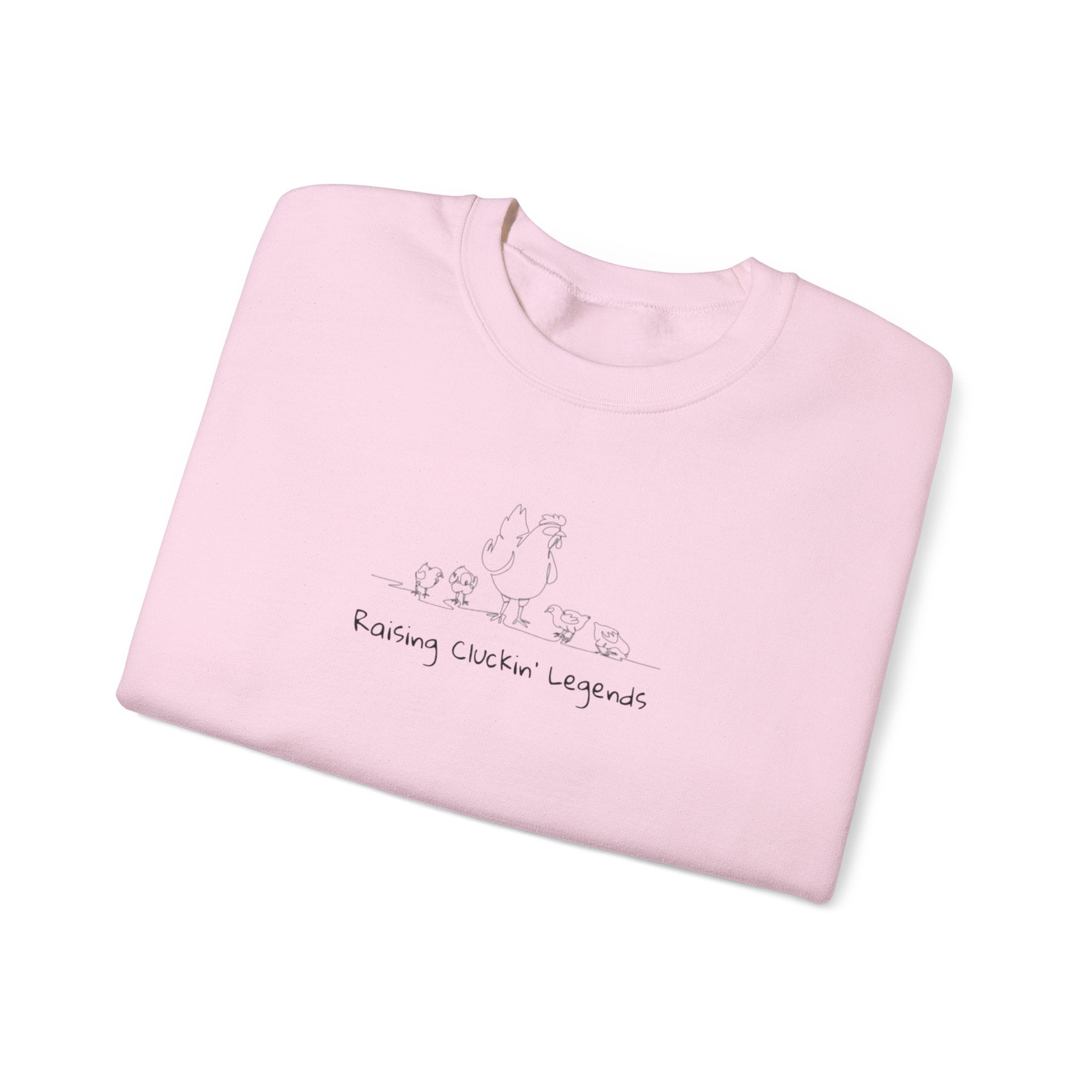 Crewneck Sweatshirt — 'Raising Clucking Legands' Minimal Line Art Crewneck