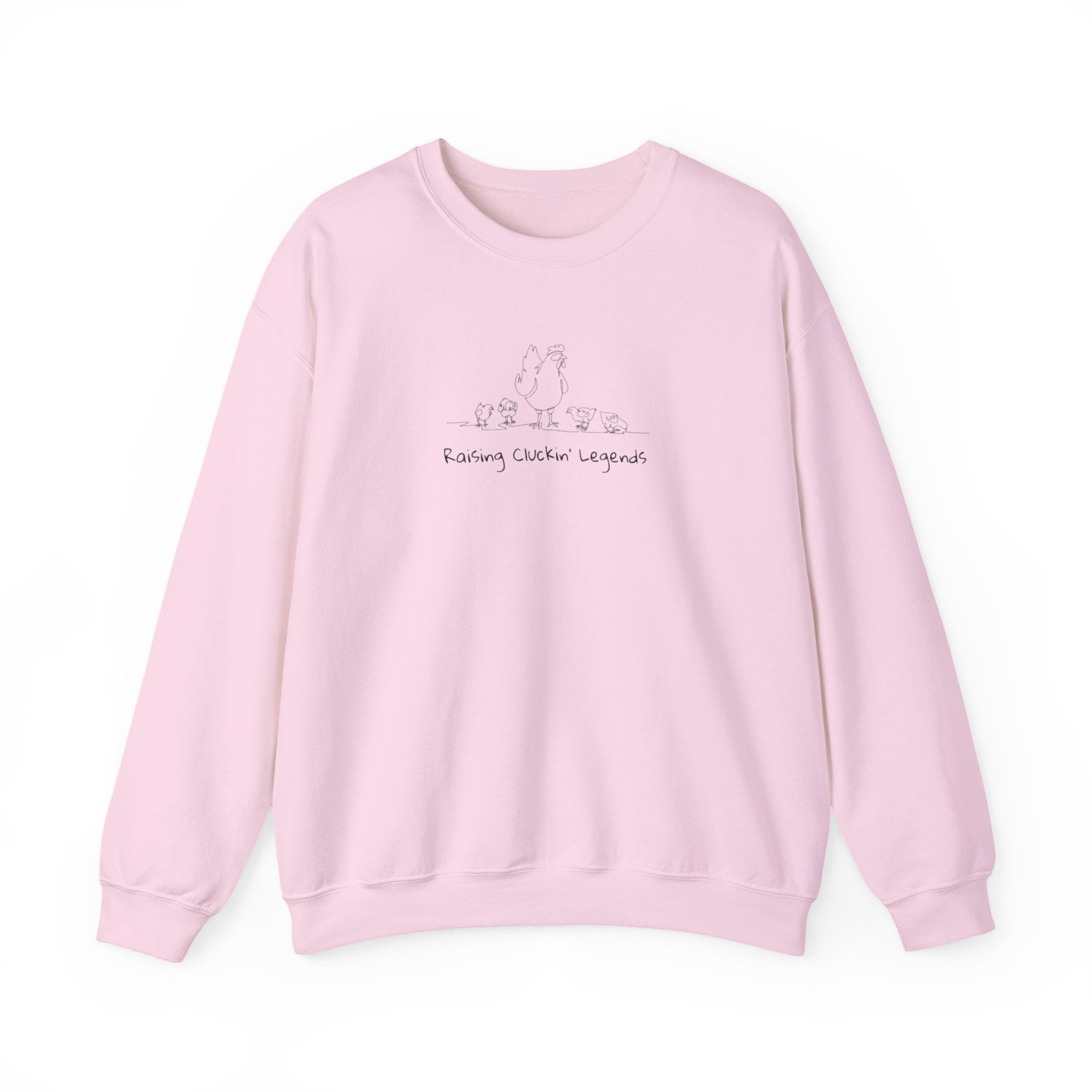 Crewneck Sweatshirt — 'Raising Clucking Legands' Minimal Line Art Crewneck