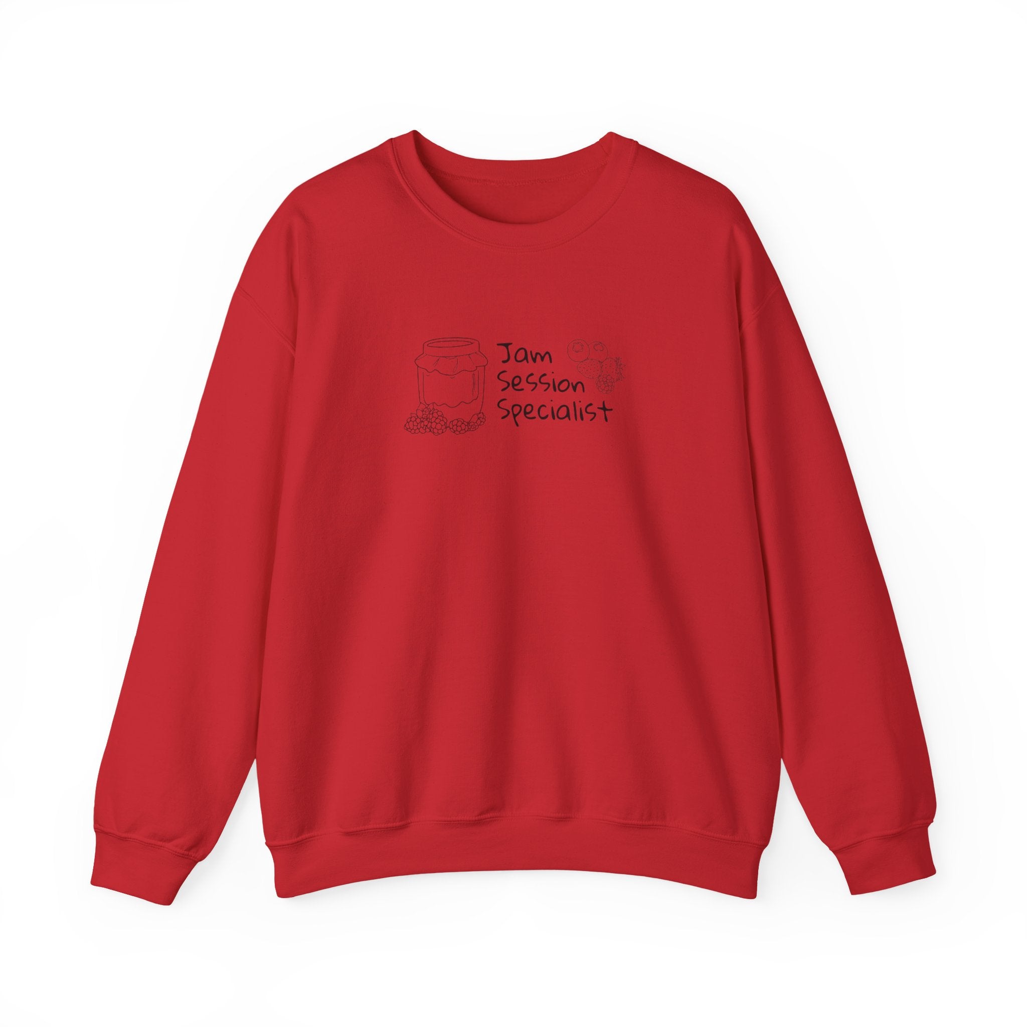 Crewneck Sweatshirt — "Jam Session Specialist" Sketch Musician Design